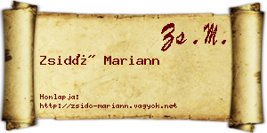 Zsidó Mariann névjegykártya
